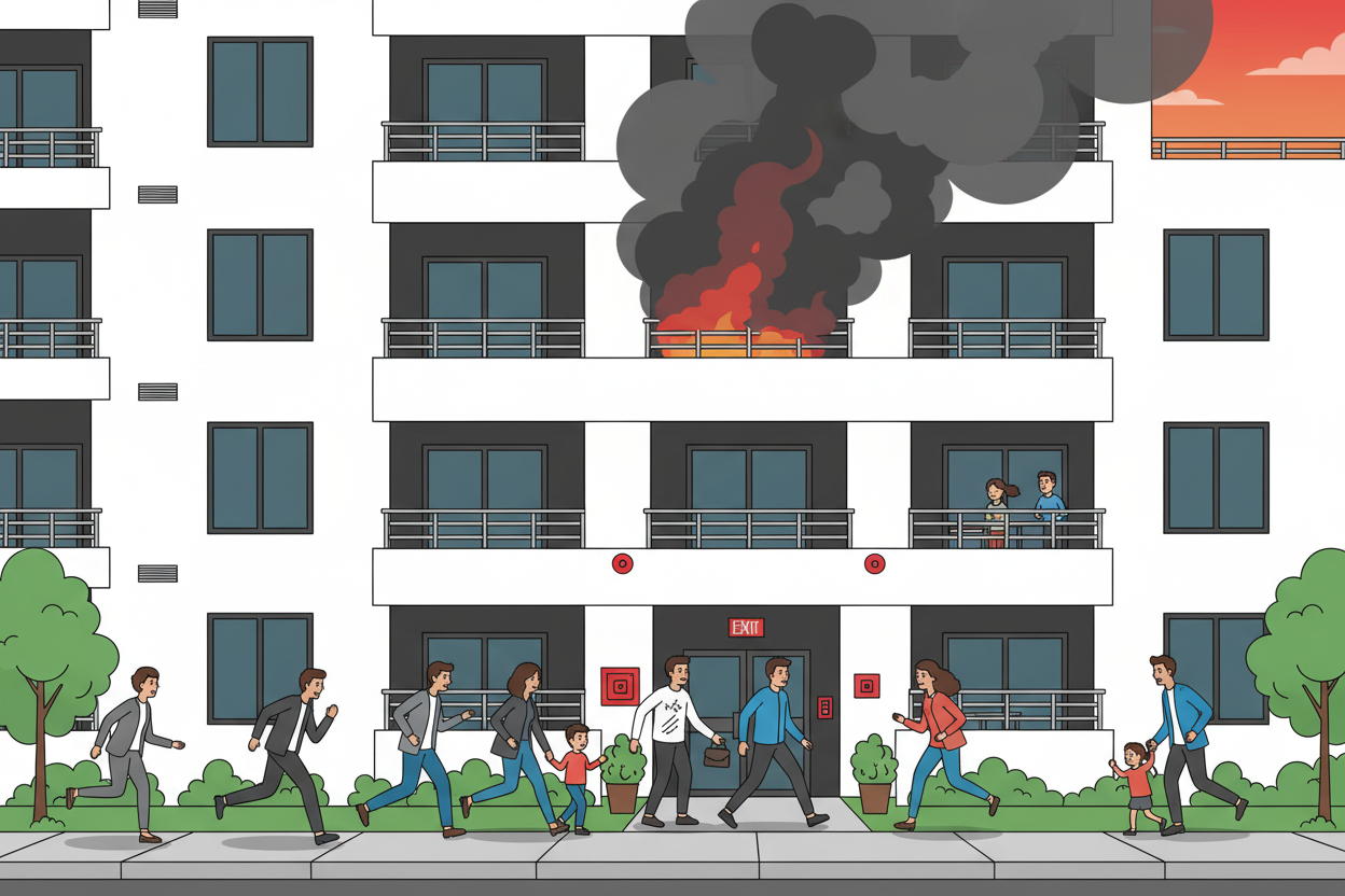 다이 타인 아파트 화재 발생