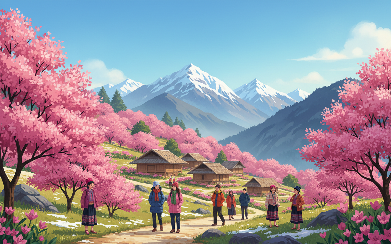 2026년 무깡차이에서의 똇 자이 꽃 시즌