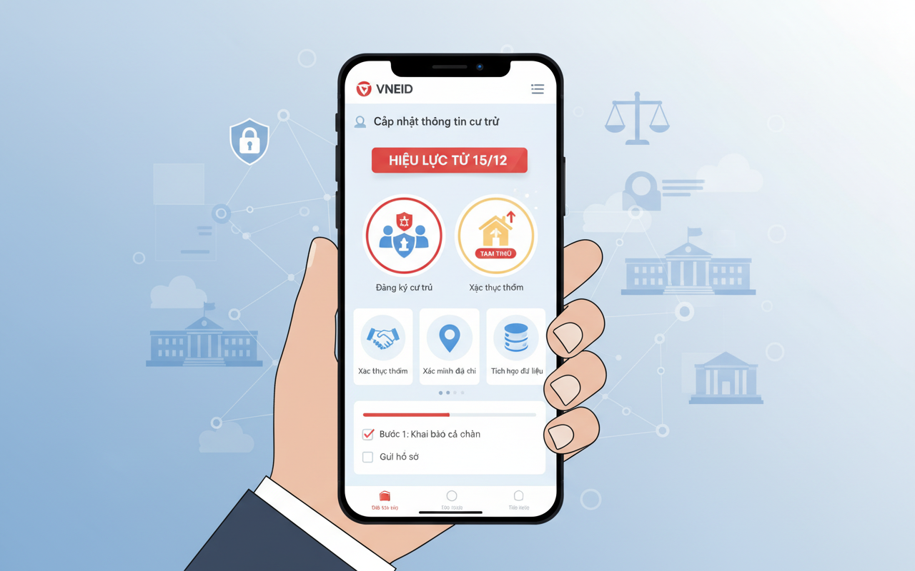 VNeID에서 거주 정보 업데이트 안내