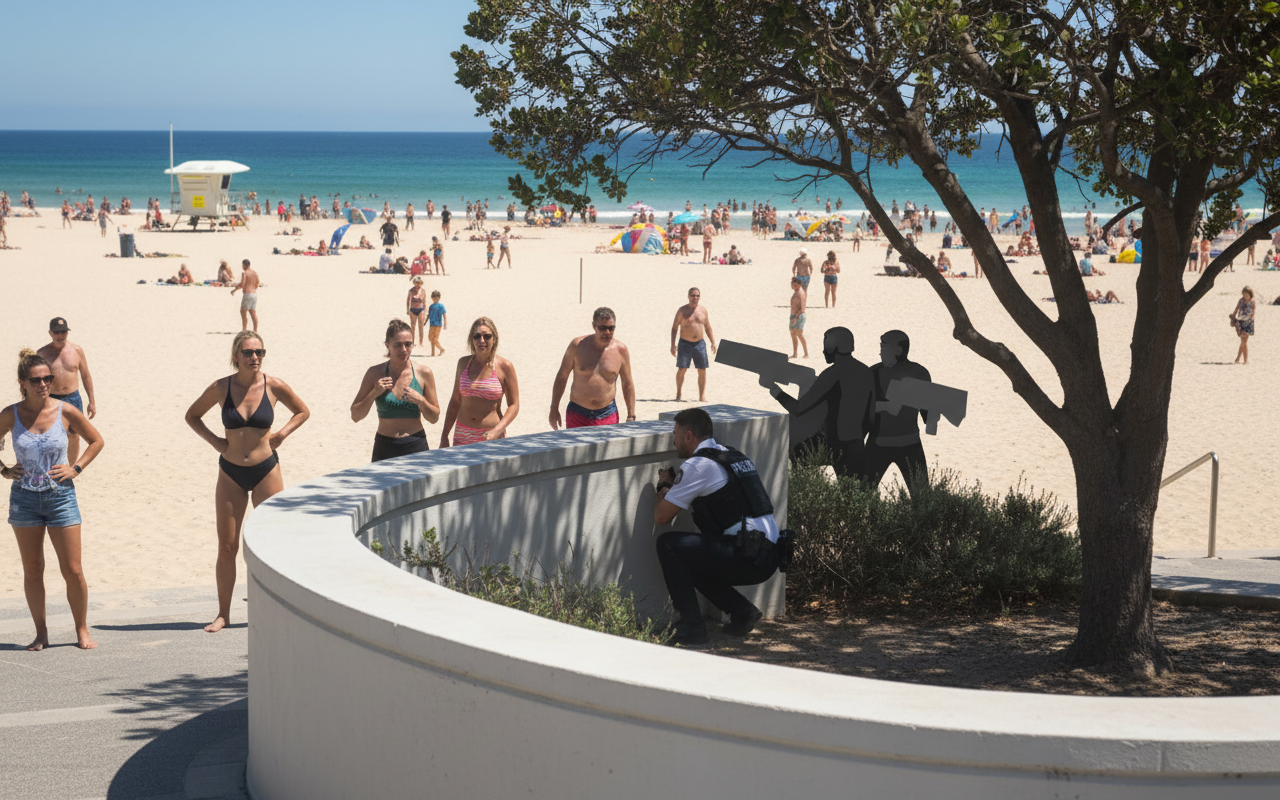 호주에서 경찰이 범인을 제압하는 순간