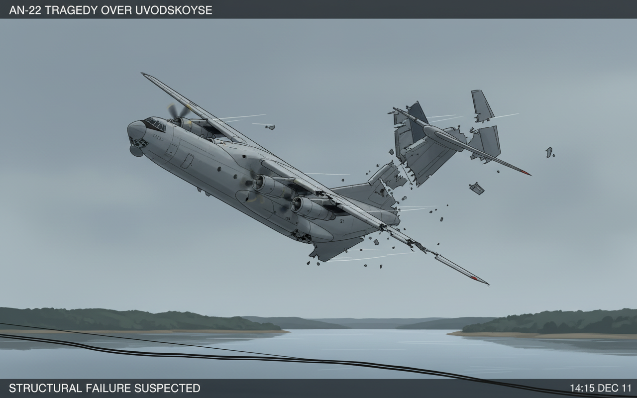 러시아 군 수송기 공중에서 분리되는 순간