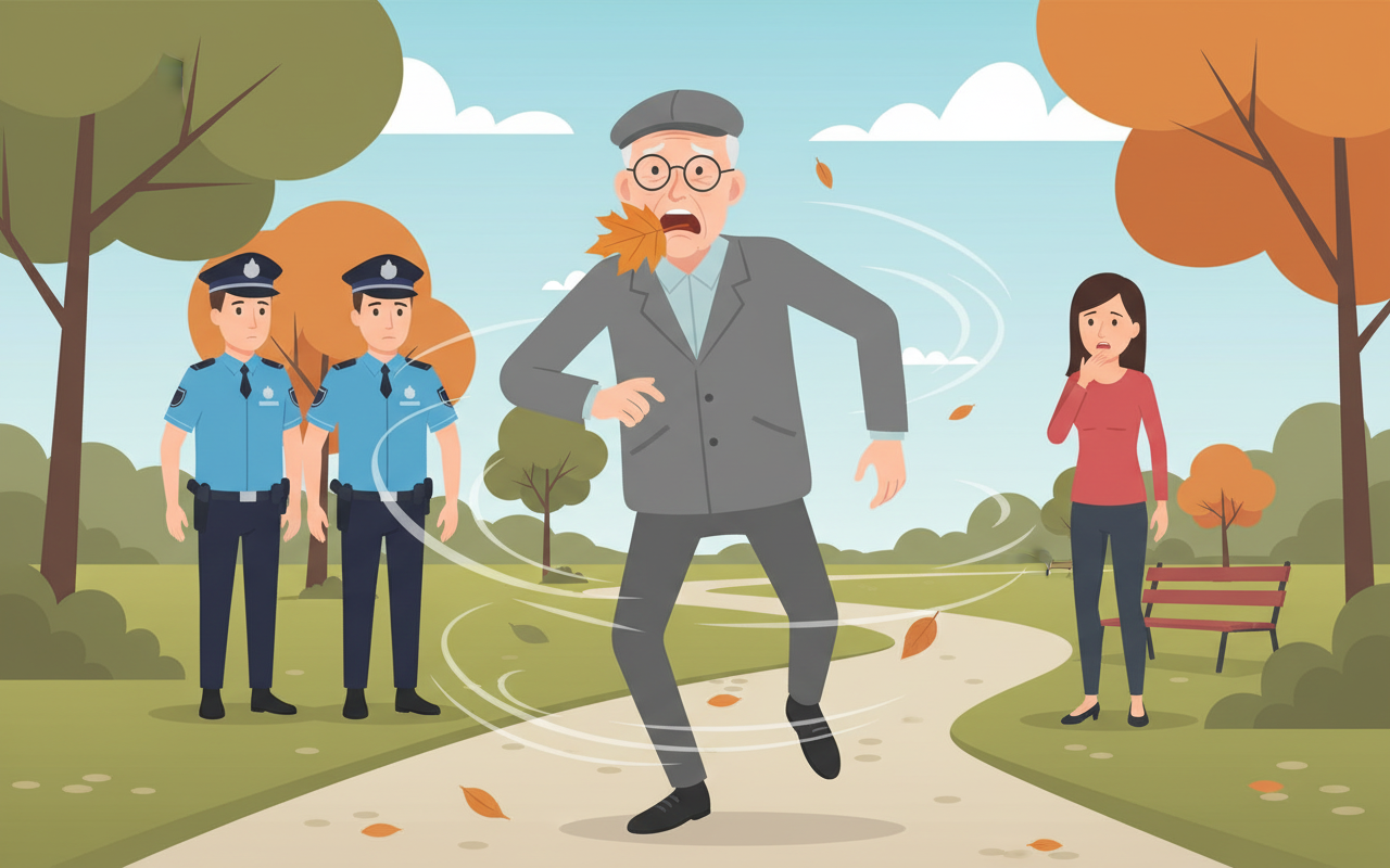 바람에 날린 잎사귀를 뱉었다가 300달러 벌금에 처해진 남성