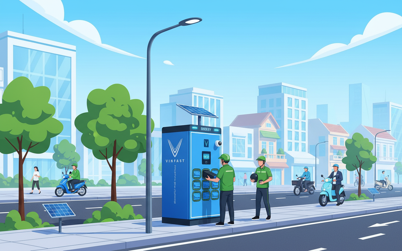 호치민시 인도에 전기차 배터리 교체기 2만 대 설치 제안