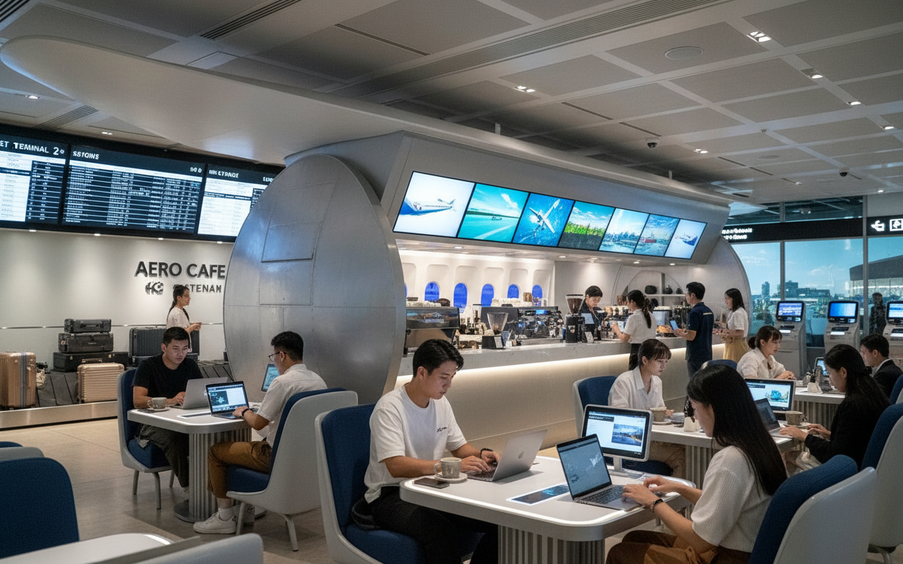 베트남 최초의 공항 모형 카페