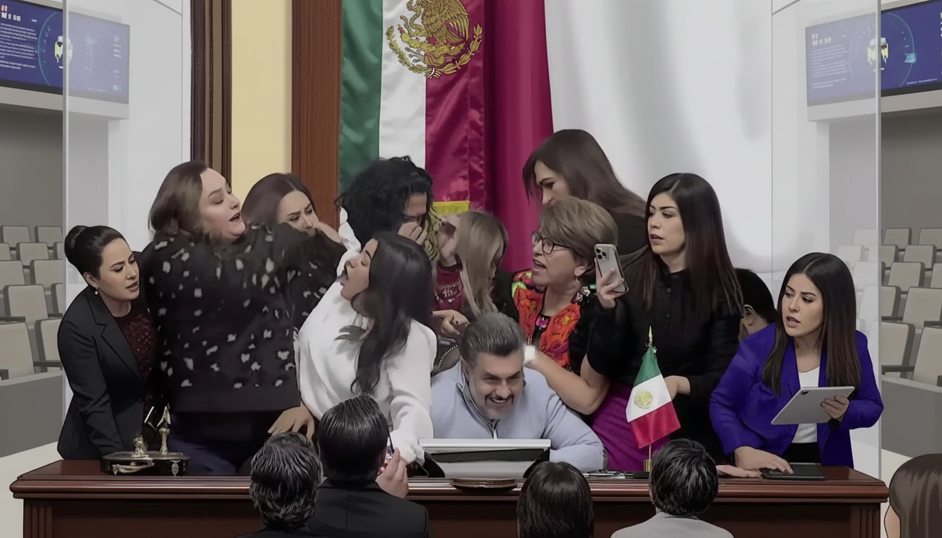 여성 의원들, 토론 중 머리채 잡고 싸움